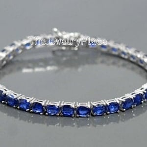 Sapphire Tennis Bracelet, Oval Cut Engagement Bracelet, Solid Silver Tennis Bracelet , September Birthstone, Gifts for Women