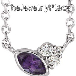 Color Change Alexandrite Necklace, Minimalist Layering Necklace, 925 Sterling Silver, Bridesmaid Gift, Anniversary Jewelry, June Birthstone