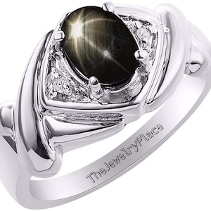 Bague En saphir noir étoile, Bague Art Déco, Bague Statement, Cadeau en argent sterling 925 pour femmes Bague Lindy Star, Bague Boho