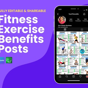 CANVA HEALTH Instagram Templates, Canva Instagram Post, Canva Gym Template, Social Media, Infographic, Free Canva Template, Instagram Posts