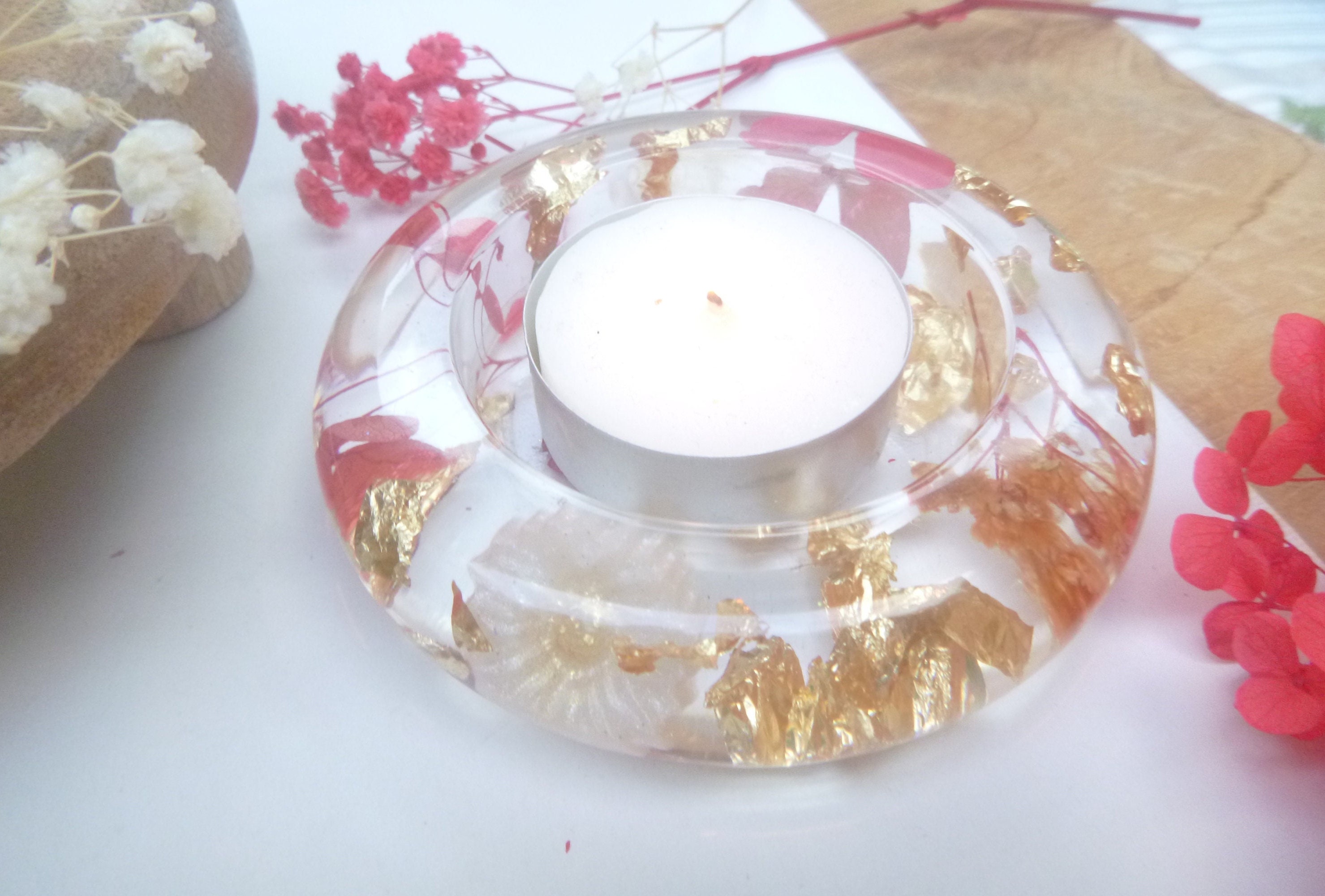 Resin candle holder deals