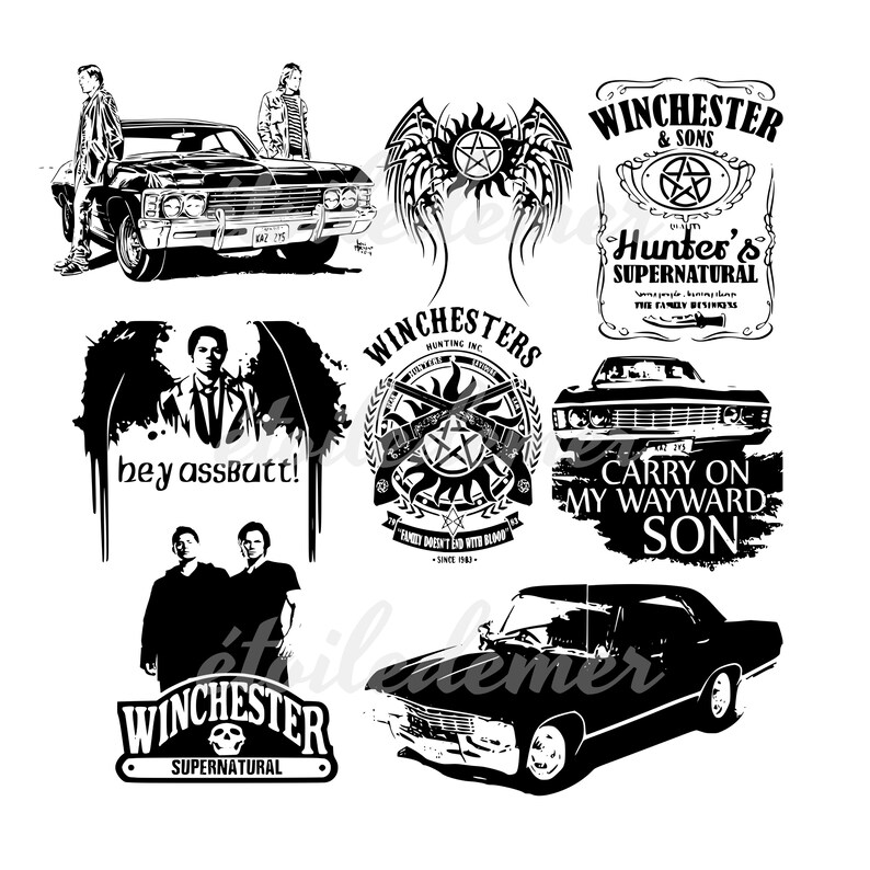 Supernatural Svg Bundle Winchester Brothers Svg Supernatural | Etsy UK