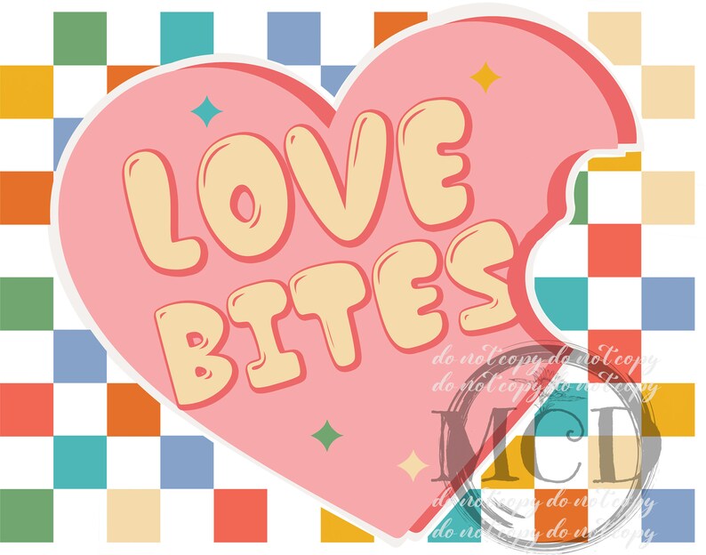 Love Bites Retro PNG Clipart Instant Download Sublimation Etsy