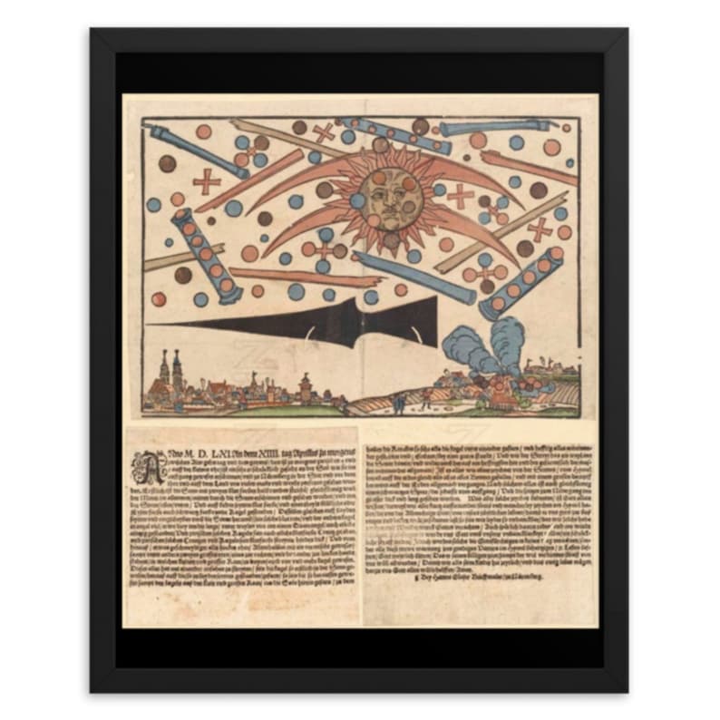 Bataille de Nuremberg Journal Imprimé, 1561 phénomène céleste sur Nuremberg, Affiche OVNI, Ufologie TÉLÉCHARGEMENT NUMÉRIQUE image 3