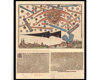 Battle of Nuremberg Newspaper Print, 1561 Celestial
