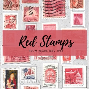 Printable Red Stamps- from years 1882-1966