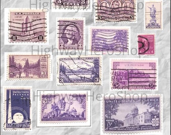 Printable Purple Stamps