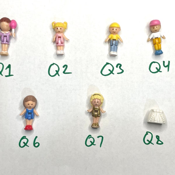 Q - Vintage Bluebird Polly Pocket Figures - Polly Pocket Dolls, Bluebird Toys ,Polly Pocket Spares, 80s 90s Toys