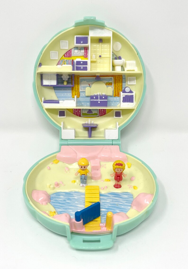 2 Polly Pocket Bluebird 1989 – Beach Party Complet – Lot Miniature Collection
