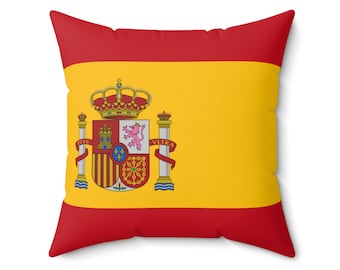 Spanish flag España Spain patriotic Polyester Square Pillow