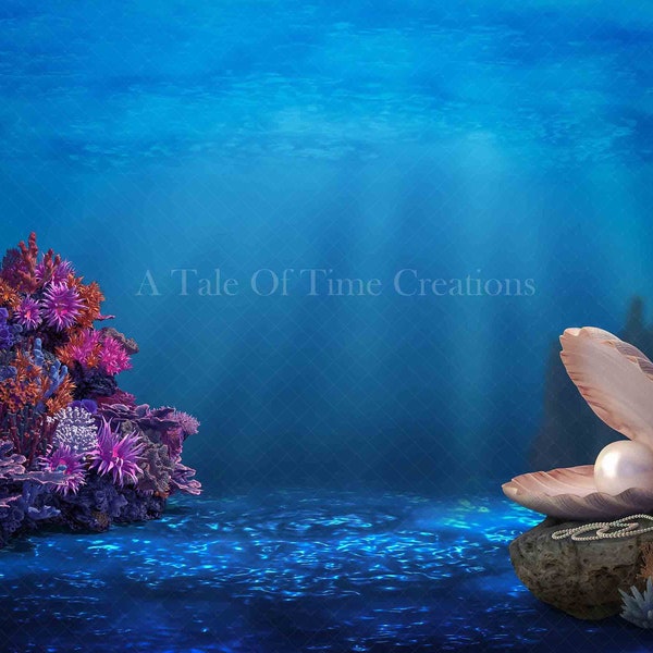 Underwater Mermaid Digital background backdrop