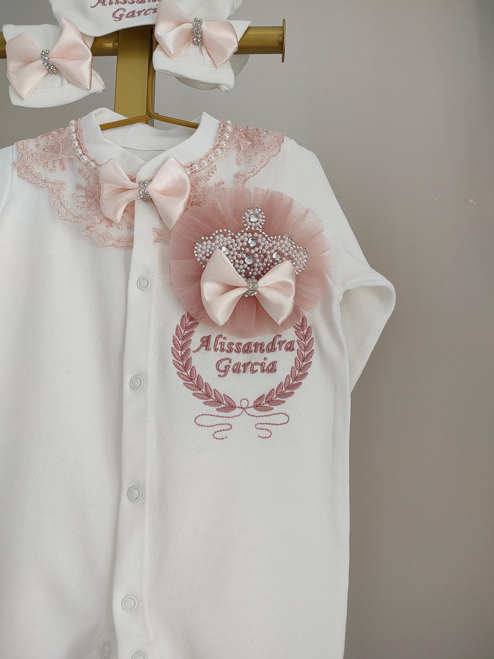 Beautiful Dress With Bib For New Born Baby Girl