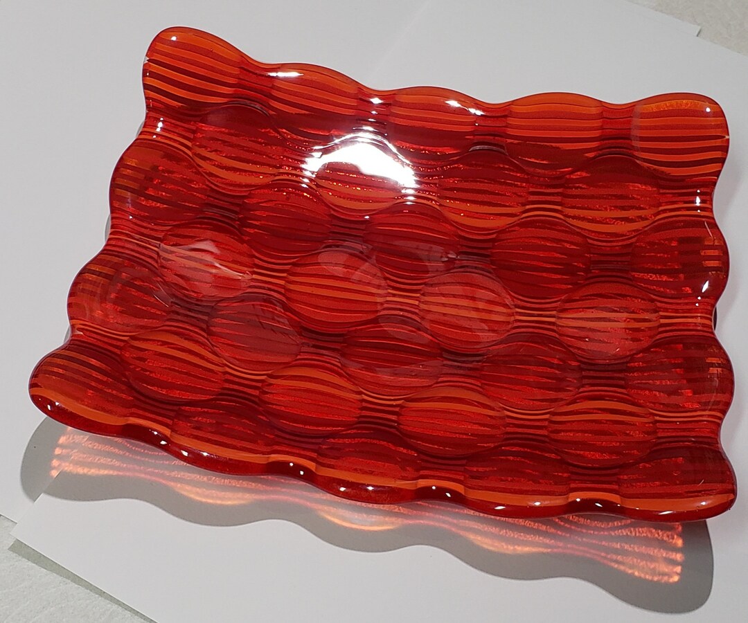 Fused Glass Plate Optic Harmonics Design Etsy