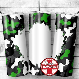 Lime Green White Camo, Male Tumbler Background, 20oz Skinny Tumbler Sublimation Design, Digital Download, Instant DIGITAL ONLY