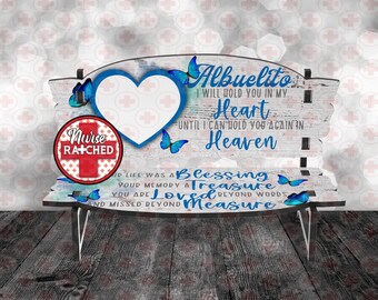 Albuelito Memorial Bench Sublimation Design: Photo Heart (Digital ONLY)