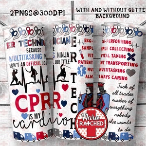 ER Technician Tumbler PNG, Er Tech Wrap, Er Tech PNG, Er Technician Tumbler Design, 20oz Tumbler Sublimation Design, Digital Download, Png