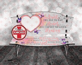 Aunt Memorial Bench PNG, 5.75 x 7 Version, Your Life Was A Blessing, Single Photo Memorial Bench Design, Sublimation Bench PNG, Digital Only