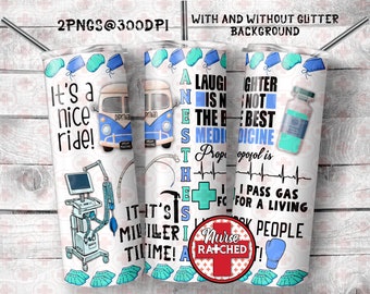 Anesthesia Tumbler Wrap: Doctor, Propofol Design (PNG Digital Download)