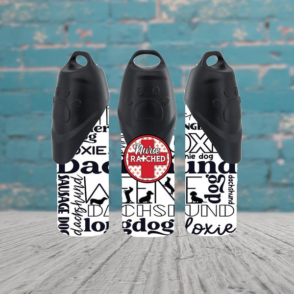 Doxie Pet Bottle Design, Dachshund Travel Bottle PNG, Travel Pet Sublimation Bottle, Pet Bottle Design, Pet PNG, DIGITAL Download Only
