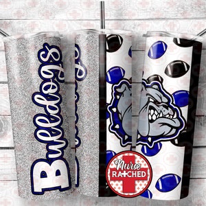 Bulldogs Football 20oz Tumbler Sublimation Design (Digital Download)