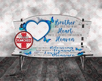 Brother Memorial Bench PNG: Photo Sublimation Design (Digital Download)