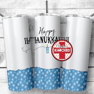 Happy Hanukkah, Hanukkah, 20oz Skinny Tumbler Sublimation Design, Digital Download, PNG, Instant DIGITAL ONLY