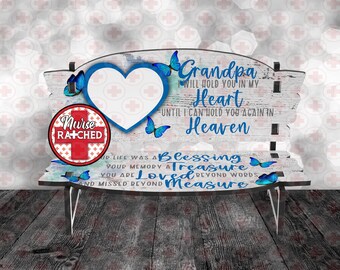 Grandpa Memorial Bench PNG: Photo Sublimation Design (Digital ONLY)
