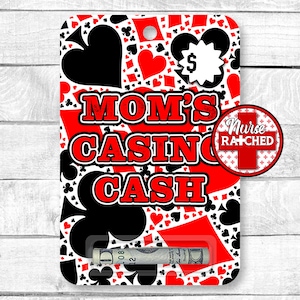 Efectivo del casino de mamá, dinero del casino, tarjeta de dinero, titular de dinero PNG, diseño de tarjeta de dinero, impresión y corte, diseño de sublimación, descarga DIGITAL