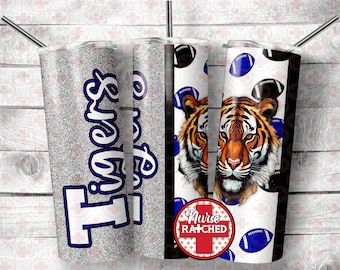 Tigers Football 20oz Tumbler Sublimation Design (Digital Download)