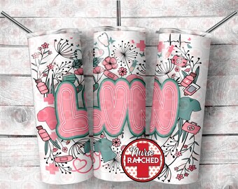 LVN Wildflower Tumbler Design: Pink 20oz Sublimation (Digital Download)