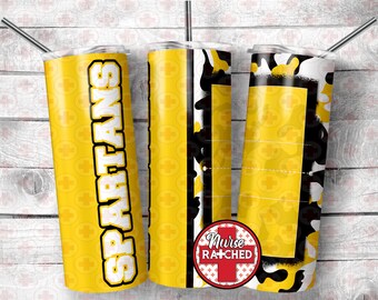 Spartans Volleyball Camo 20oz Tumbler Sublimation Design (Digital Download)
