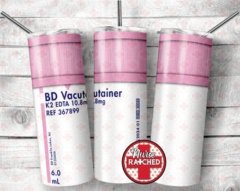 Lab Tube Tumbler Design: Phlebotomist Gift, 20oz Sublimation (Digital Download)