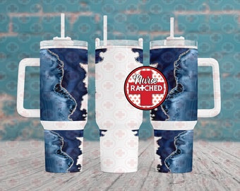 Vertical Navy and Silver Agate 40oz Sublimation PNG, Blue Agate PNG, Agate 40oz Tumbler Sublimation Design, Digital Download, PNG