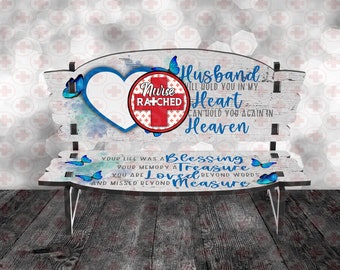 Husband Memorial Bench Sublimation Design: Photo Heart (Digital PNG)