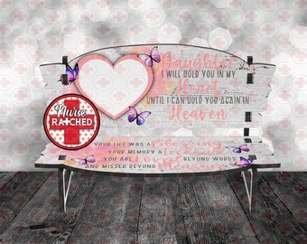 Daughter Memorial Bench PNG, 5.75 x 7 Version, Your Life Was A Blessing, Single Photo Memorial Bench Design, Sublimation Bench PNG, Digital