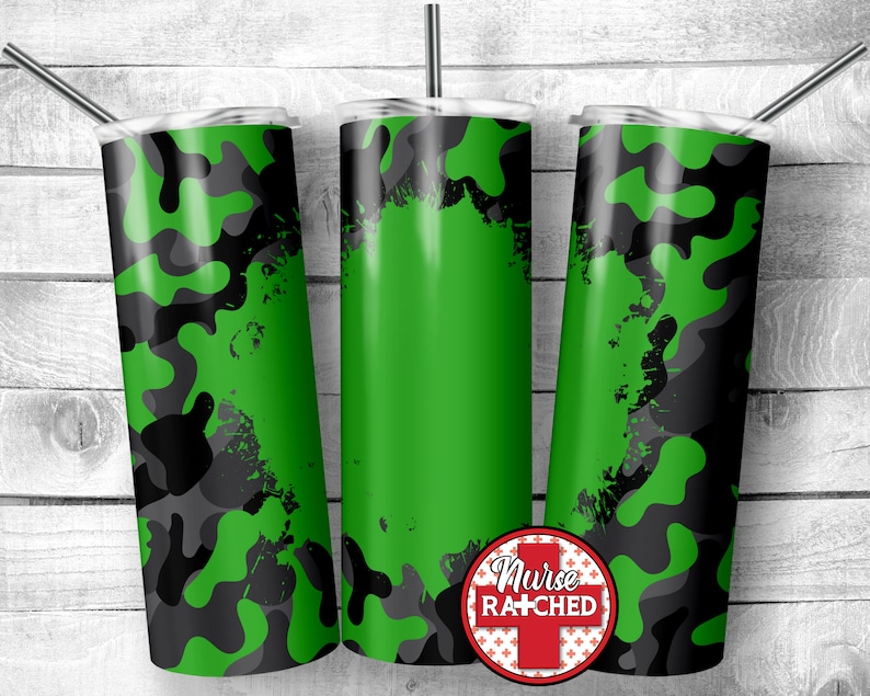 Lime Green Camo Male Tumbler Background 20oz Skinny Tumbler Etsy