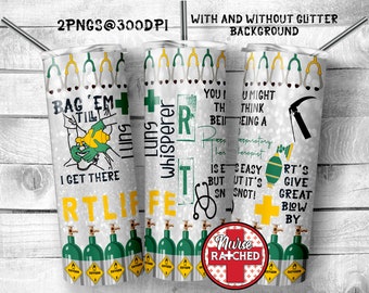 Atemtherapeut Becher Sublimations Design: RT Life, Sauerstofftank (Digitaler Download)