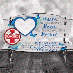 Uncle Memorial Bench Sublimation Design: Photo Bench PNG (Digital)