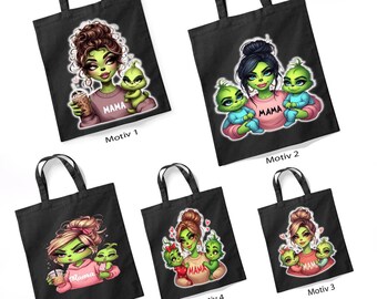 Tasche | Baumwoll Tasche | Grinchgirl | Personalisierte Tasche | Geschenk | Muttertag | Freundin | Mama | Mumlife | Mama mit Kind | Kinder