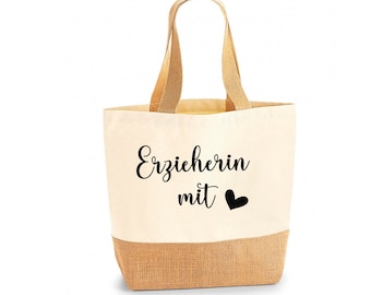 Jute bag | educator | daycare gift | teacher gift | childminder gift | midwife gift | personalized | kindergarten gift