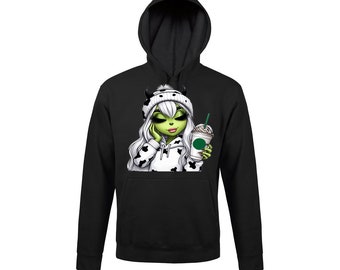 Hoodie | Damen | Grinch Girl| Damenhoodie | Geschenk | Frauen | Pullover | personalisiert | Fashion | Coffee | Kaffee |  Green Girl  |