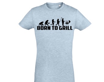 Grillshirt | Geboren om te grillen | Grillmeester | Overhemd | Cadeau voor BBQ | Papa | Grillmeester | Cadeau | bedrukte overhemden | Katoen