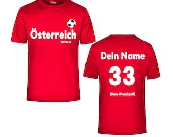 Austria shirt | Functional shirt | Football | Football shirt | Fan shirt | European Championship | Personalized t-shirt | Gift |