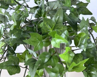 15" Faux Mini Ivy Leaf Hanging Bush