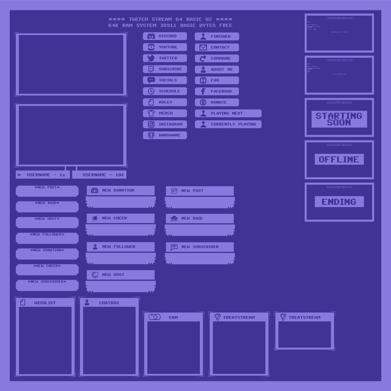 Twitch Overlay C64 Retro Style | Twitch Webcam Commodore 64 Retro Style ...