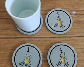 Dessous de verre Bonfire Dark Souls - Lot de quatre