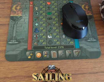 Tapis de souris OSRS Runescape Max Skills avec voile