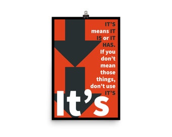 Poster - It&#39;s Grammar Lesson - 12&quot;x18&quot;