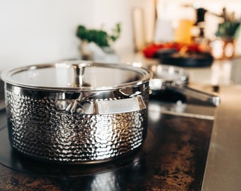 Stainless Steel Hammered Finish Cookware | 4L Pot