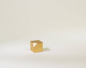 Solid Brass Cube Paper Weight
